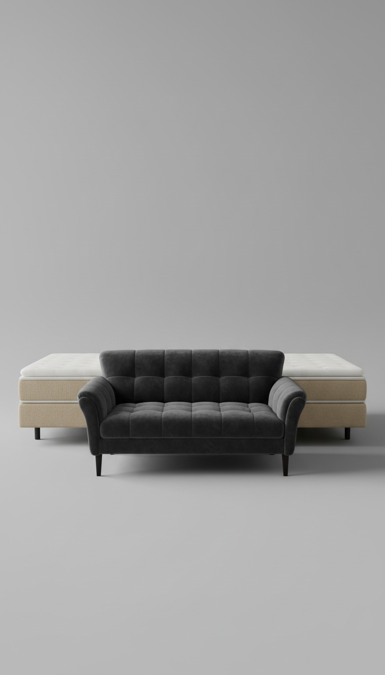 Upholstered Canapé Deep Charcoal
