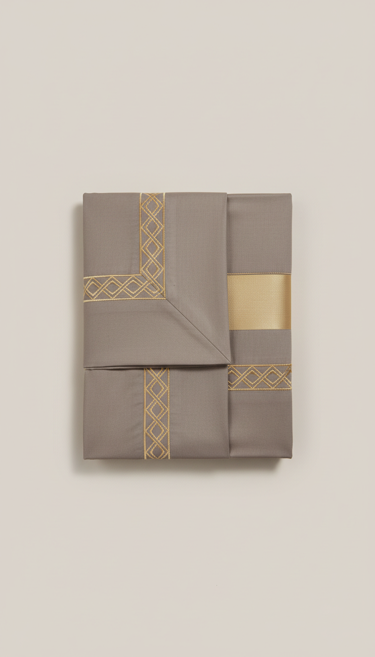 Egyptian cotton sheet set with gold trim