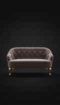 Velvet Canapé with Gold Accent Legs