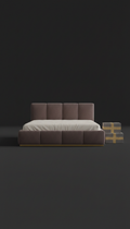 Modular Upholstered Bed Base in Charcoal Velvet